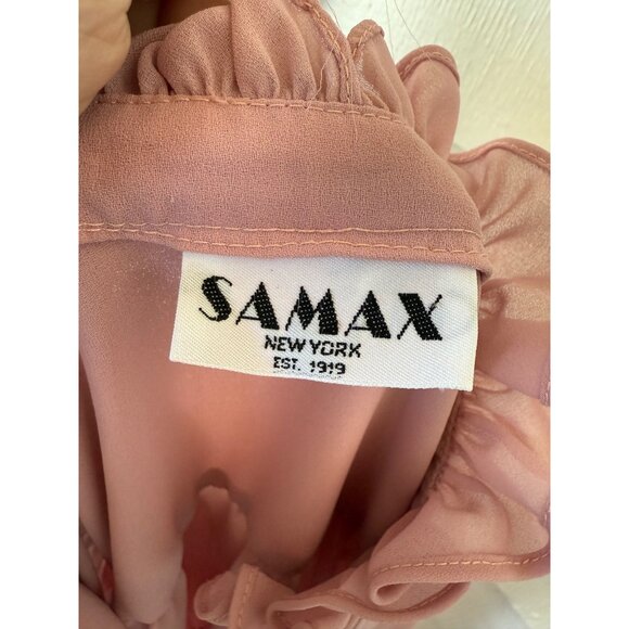 Vintage 70's Mauve Rose Maxi Dress Pleated Front Sheer Poly Chiffon Style Sz XL - Picture 5 of 16